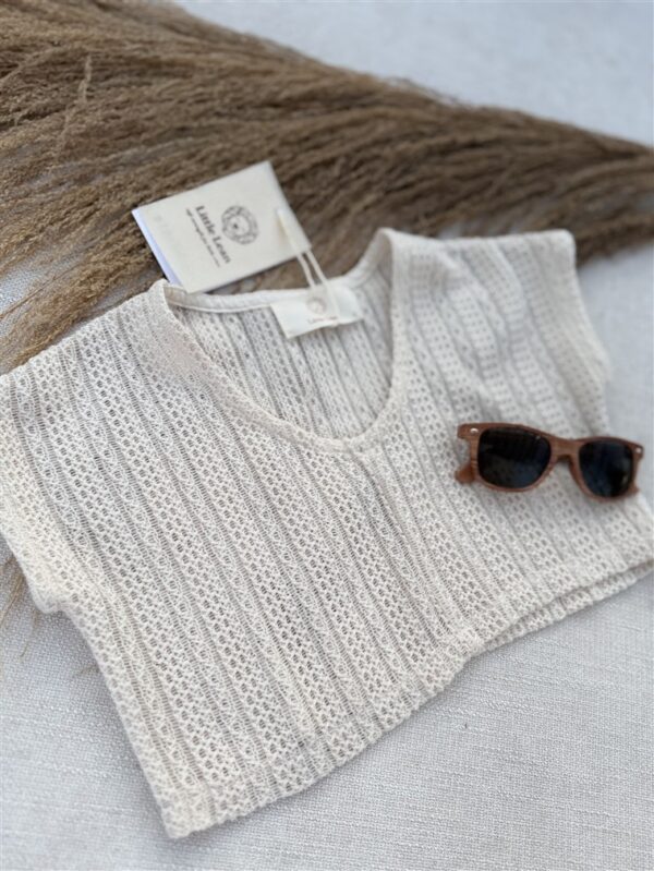 LITTLE LEAN BREEZE KNIT LACED TEE