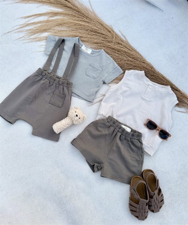 LITTLE LEAN BASIC COTTON SHORT CHARCOAL