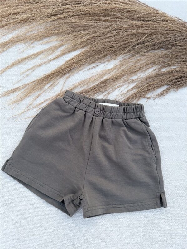 LITTLE LEAN BASIC COTTON SHORT CHARCOAL
