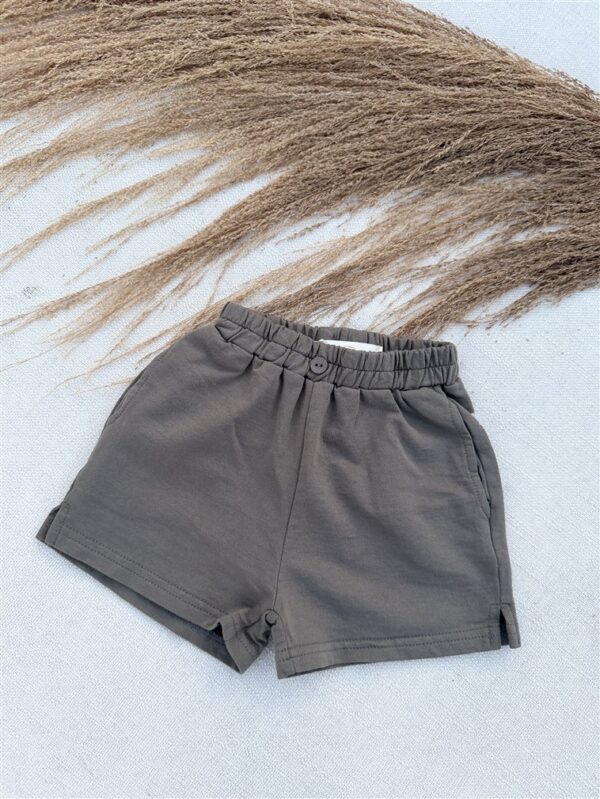 LITTLE LEAN BASIC COTTON SHORT CHARCOAL
