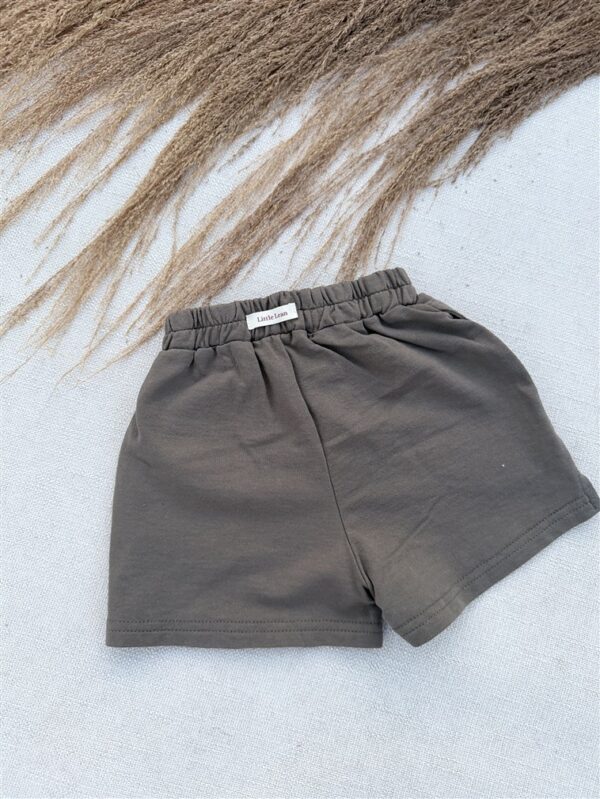 LITTLE LEAN BASIC COTTON SHORT CHARCOAL