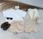 LITTLE LEAN THE BASIC COTTON SUSPENDER BEIGE