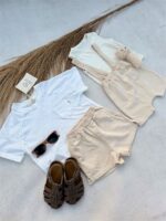 LITTLE LEAN THE BASIC COTTON SUSPENDER BEIGE