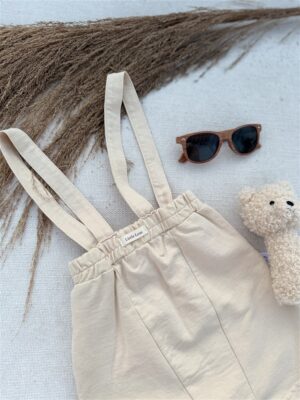 LITTLE LEAN THE BASIC COTTON SUSPENDER BEIGE