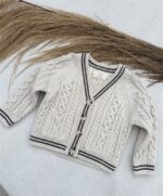 LITTLE LEAN CABLE KNIT CARDIGAN BEIGE