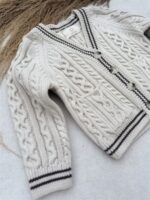 LITTLE LEAN CABLE KNIT CARDIGAN BEIGE