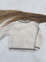 LITTLE LEAN CABLE KNIT CARDIGAN BEIGE