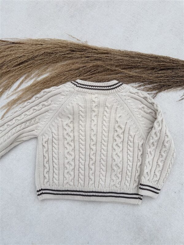 LITTLE LEAN CABLE KNIT CARDIGAN BEIGE