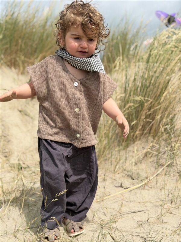 LITTLE LEAN Curve Pants Cotton Charcoal