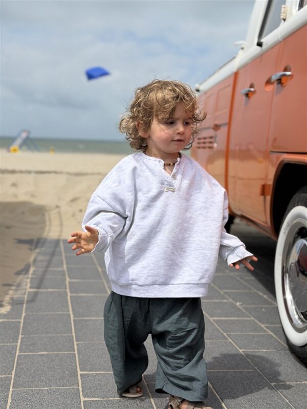 LITTLE LEAN Linnen Mood Pants Sage 100%Linnen