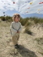 LITTLE LEAN Curve Pants Cotton Beige