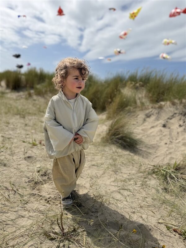 LITTLE LEAN Curve Pants Cotton Beige