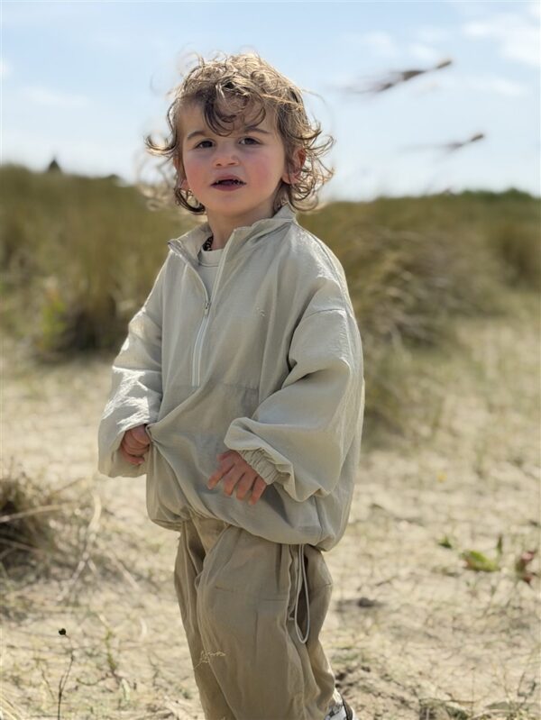 LITTLE LEAN Curve Pants Cotton Beige