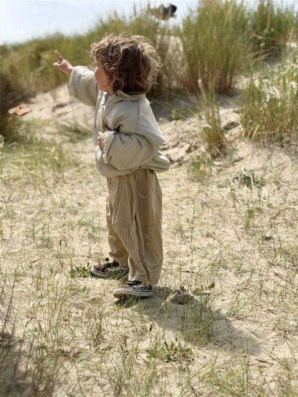 LITTLE LEAN Curve Pants Cotton Beige