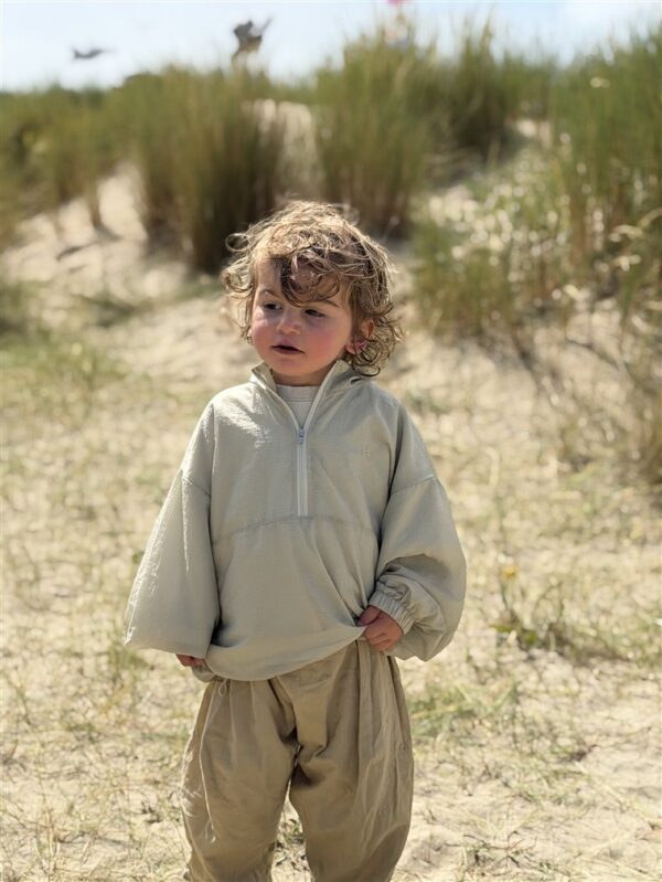 LITTLE LEAN Curve Pants Cotton Beige