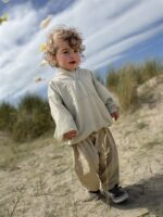 LITTLE LEAN Curve Pants Cotton Beige