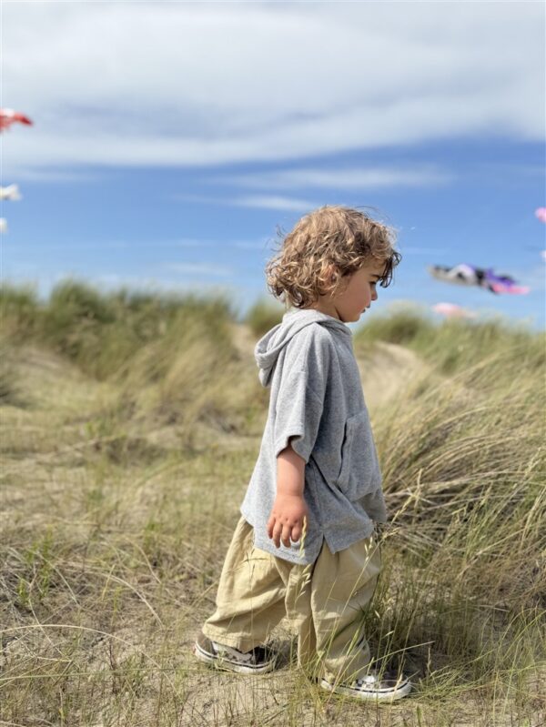 LITTLE LEAN Curve Pants Cotton Beige