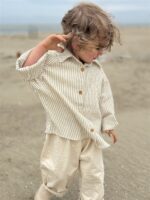 LITTLE LEAN ORIGINAL STITCH KEY PANTS ECRU