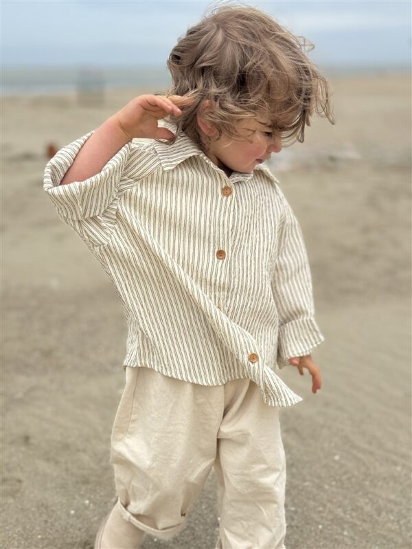 LITTLE LEAN ORIGINAL STITCH KEY PANTS ECRU