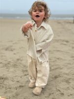 LITTLE LEAN ORIGINAL STITCH KEY PANTS ECRU