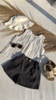 Top Striped Cut Out Back