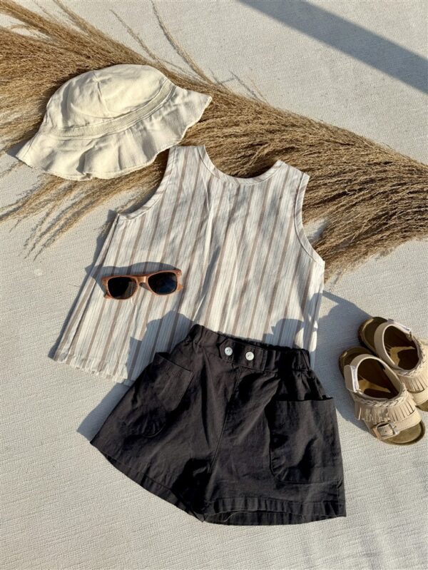 Top Striped Cut Out Back