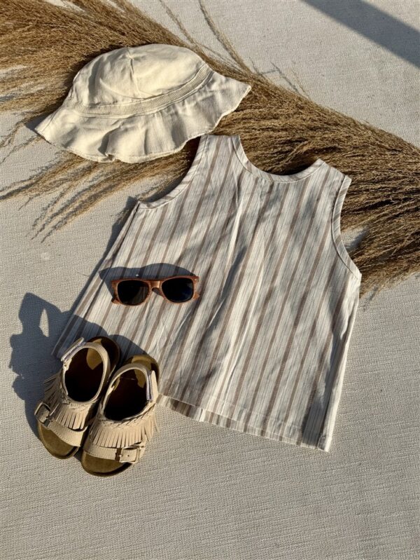 Top Striped Cut Out Back