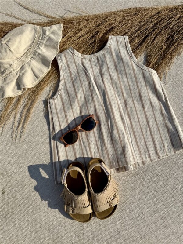 Top Striped Cut Out Back