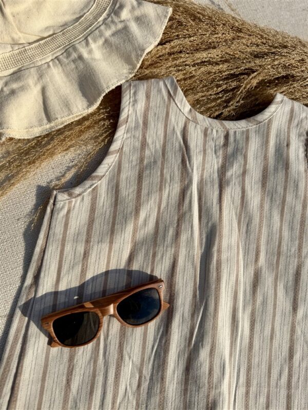 Top Striped Cut Out Back