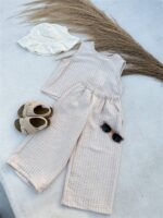 Striped Top Woven Sleeveless Nude