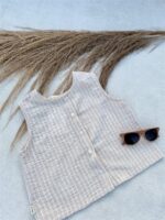 Striped Top Woven Sleeveless Nude