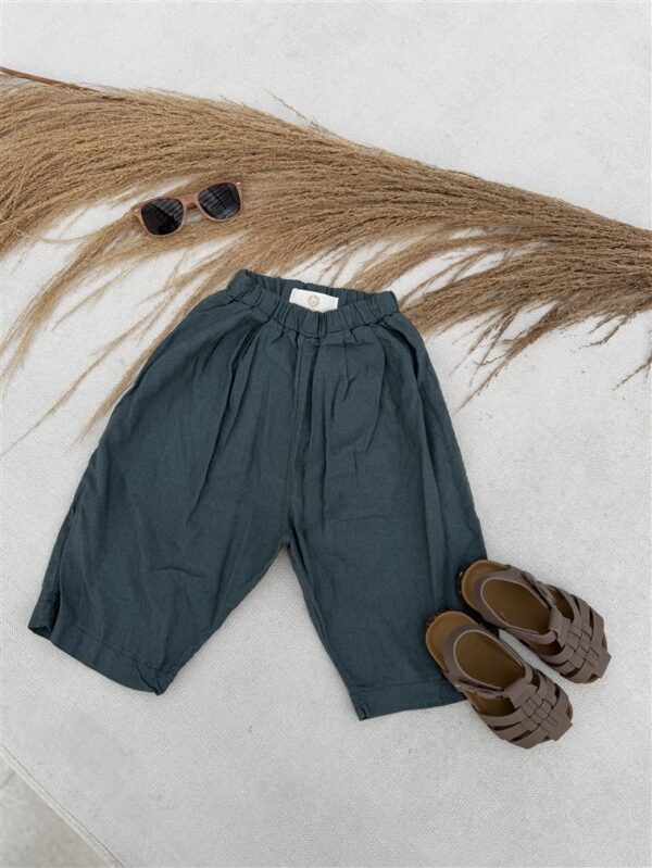 LITTLE LEAN Linnen Mood Pants Sage 100%Linnen