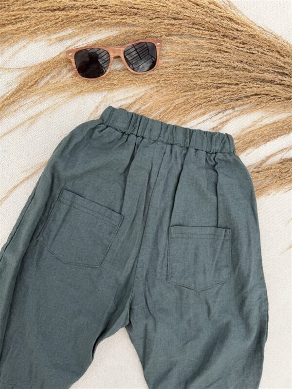 LITTLE LEAN Linnen Mood Pants Sage 100%Linnen