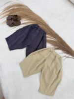LITTLE LEAN Curve Pants Cotton Charcoal