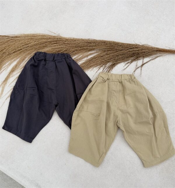 LITTLE LEAN Curve Pants Cotton Beige