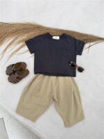 LITTLE LEAN Curve Pants Cotton Beige