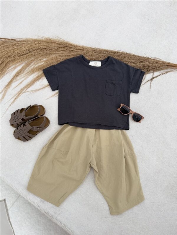 LITTLE LEAN Curve Pants Cotton Beige