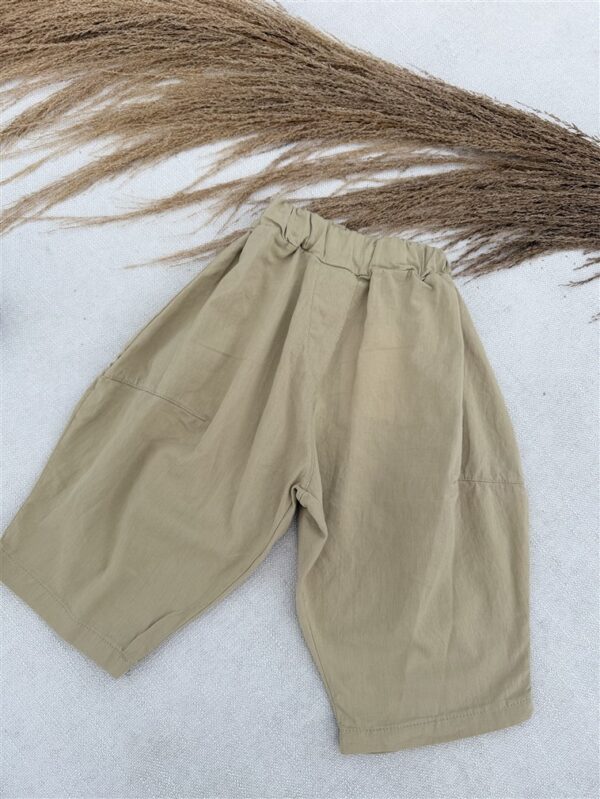 LITTLE LEAN Curve Pants Cotton Beige