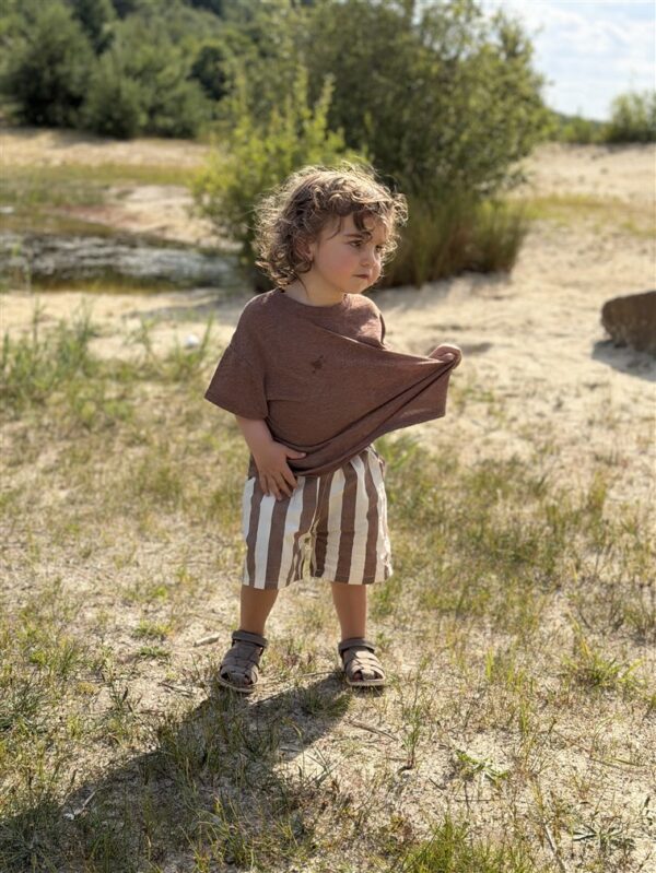 LITTLE LEAN LINNENLOOK TEE BRUIN