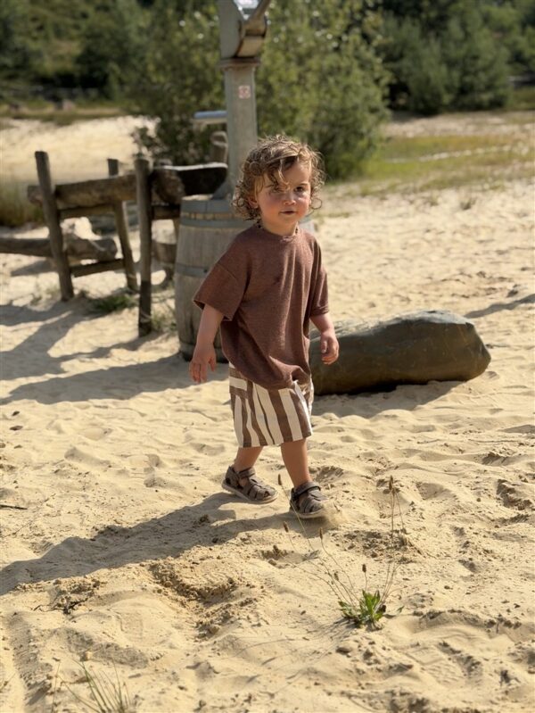 LITTLE LEAN LINNENLOOK TEE BRUIN