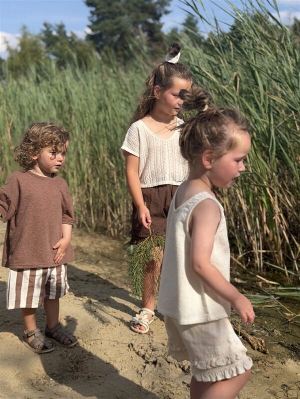 LITTLE LEAN LINNENLOOK TEE BRUIN