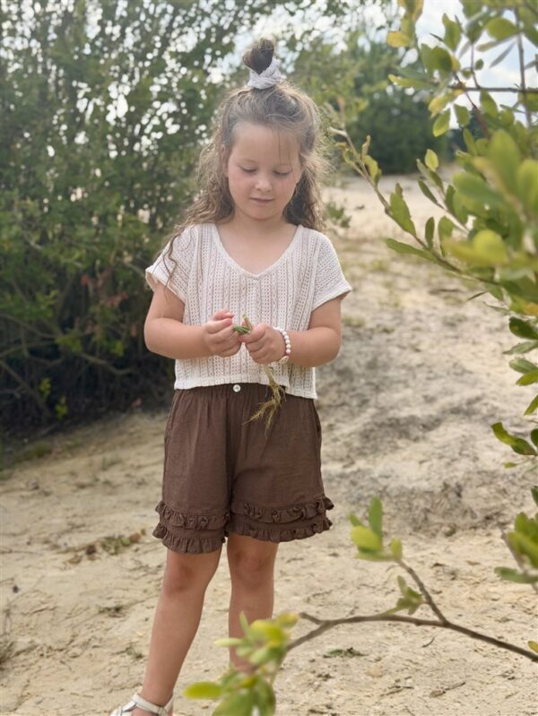 LITTLE LEAN BREEZE KNIT LACED TEE