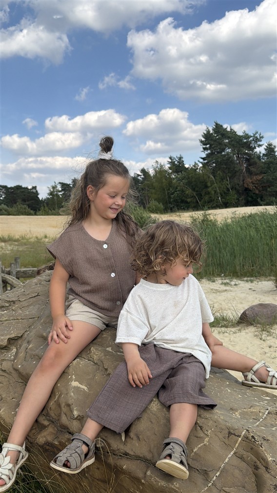 LITTLE LEAN LINNENLOOK TEE CREAM