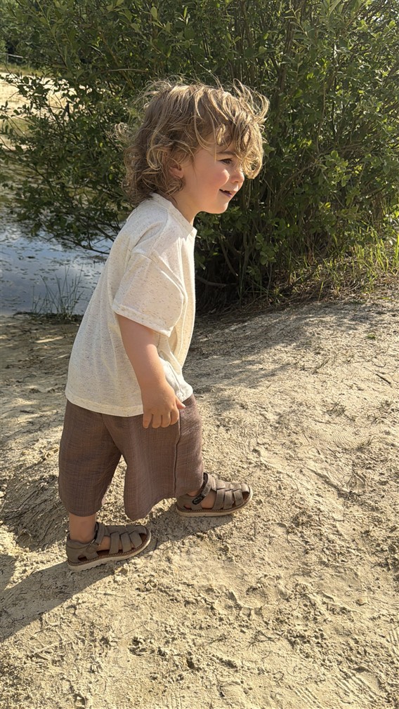 LITTLE LEAN LINNENLOOK TEE CREAM