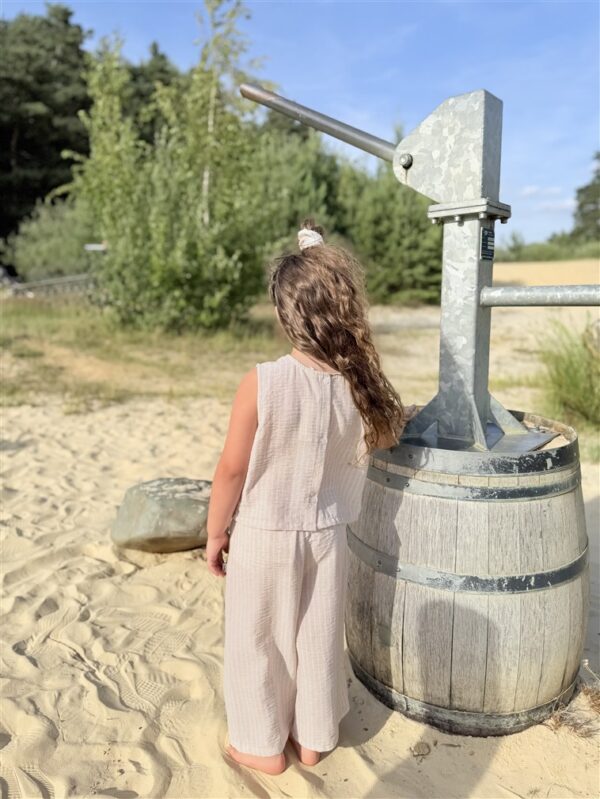 Striped Summer Wide Pants Nude