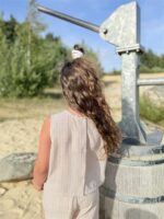 Striped Top Woven Sleeveless Nude