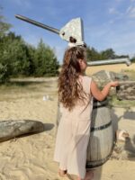 Striped Top Woven Sleeveless Nude