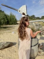 Striped Top Woven Sleeveless Nude