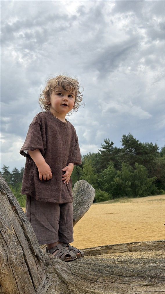 LITTLE LEAN Oak Bermuda Pants Brown