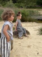 Striped Summer Wide Pants Blue